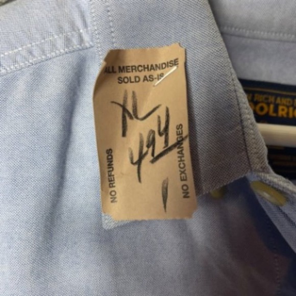 John Rich And Bros. Woolrich Men's Vintage Long Sleeve Shirt Light Blue Size XL - Picture 4 of 5